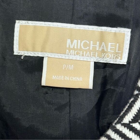 Michael Kors Black White Blazer women’s size P/M Medium M coat button jacket - Picture 2 of 3